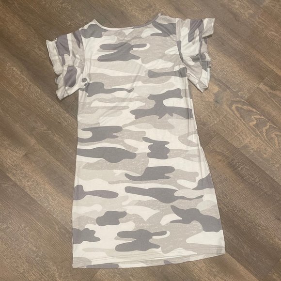 Camo Print Shift Dress, Size Small - Picture 9 of 12